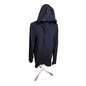 32 Degrees Rain Jacket Women XL Black Gorpcore Hooded Full Zip Weatherproof